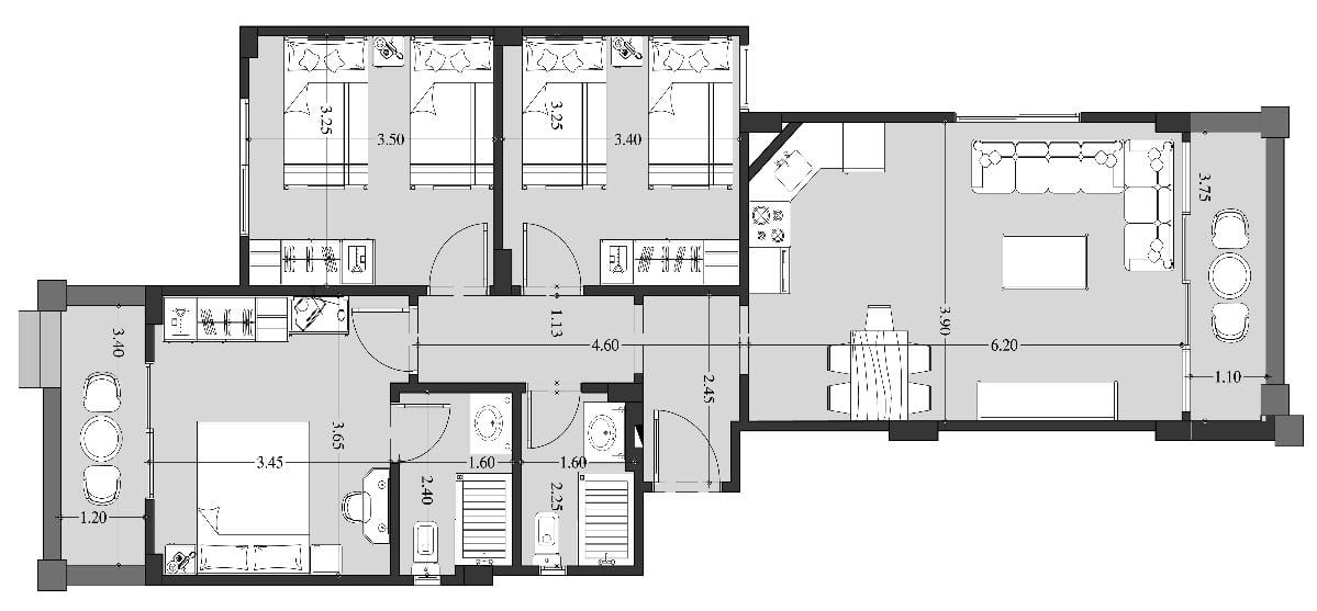 110M² Three Bedroom Sharm Hills Residence