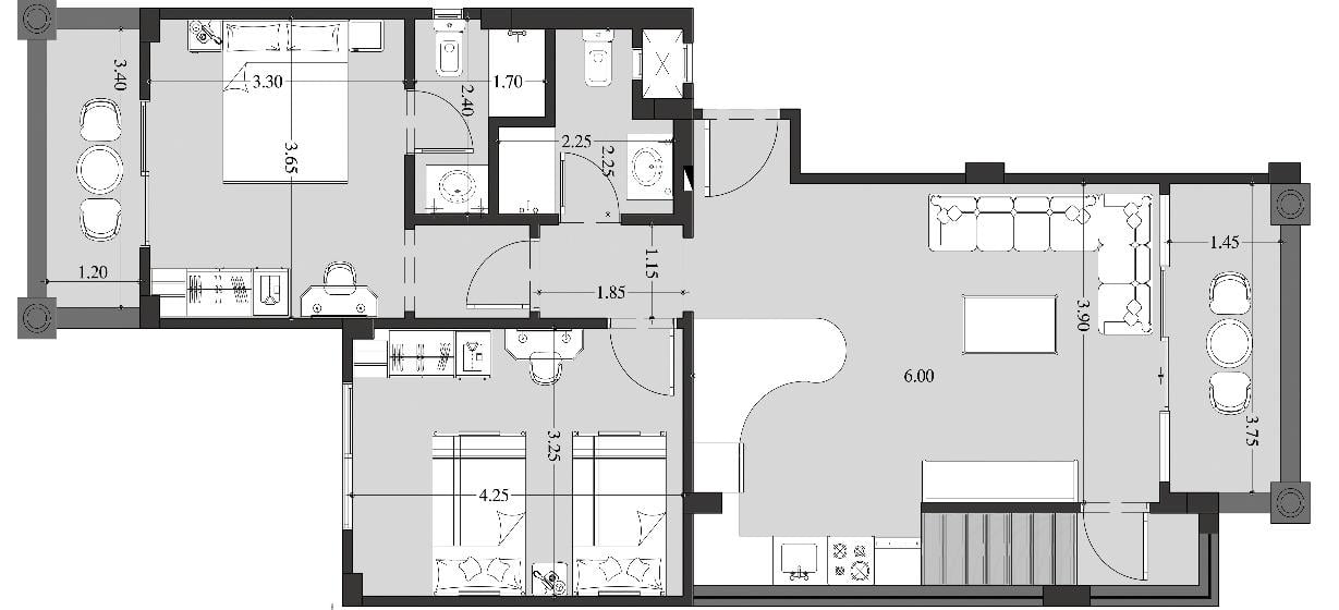 123M%C2%B2 Two Bedroom Sharm Hills Residence