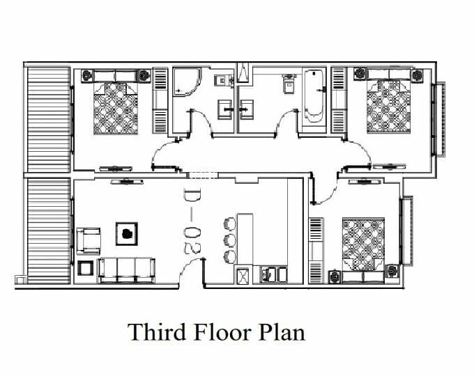 140M² T Floor 3 Bedroom D2 Royal Residence 6