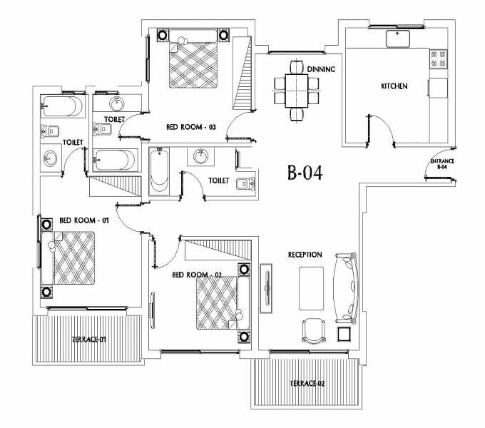 173M² F Floor 3 Bedroom B04 Royal Residence 4