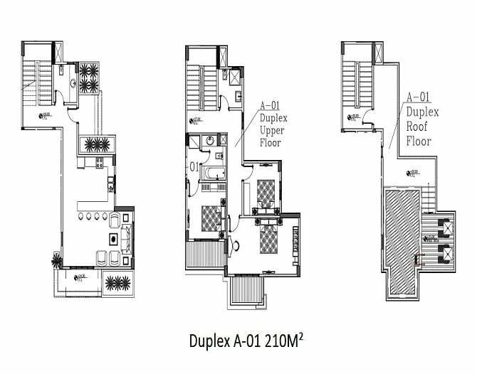 210M%C2%B2 G Floor 2 Bedroom A01 Duplex Royal Residence 6