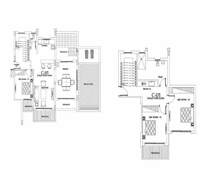 300M%C2%B2 S Floor 3 Bedroom Duplex C01 Royal Residence 4