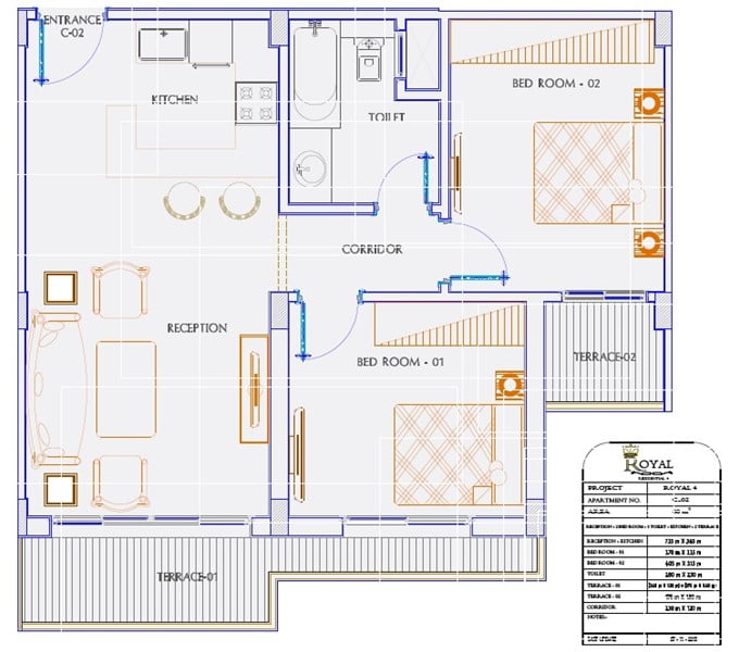 74M² S Floor 1 Bedroom C02 Royal Residence 4