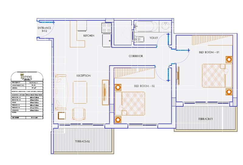 94M%C2%B2 F Floor 2 Bedroom B02 Royal Residence 4