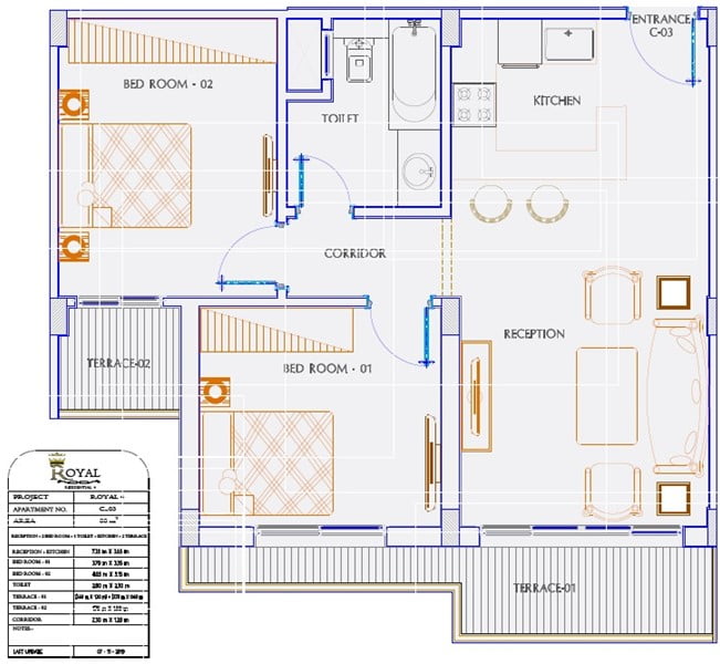 95M%C2%B2 S Floor 2 Bedroom C03 Royal Residence 4
